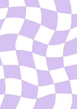 Wavy Checkerboard Pattern in Purple and White