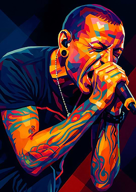 Chester Bennington Colorful Portrait