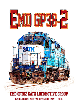 EMD GP38-2 GATX Diesel Locomotive used on GATX Freight Trains. GM Electro-Motive Division