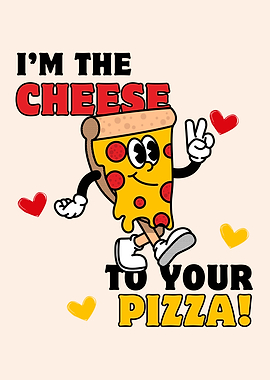 Cartoon Pizza Slice with Pun