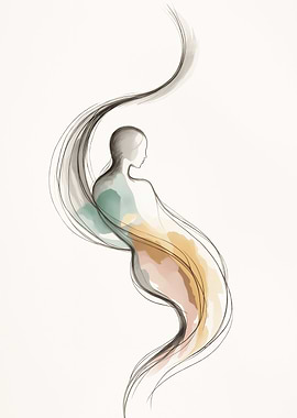 Abstract Figure with Flowing Lines