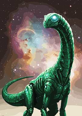 Mechanical Brachiosaurus Dinosaur in Space