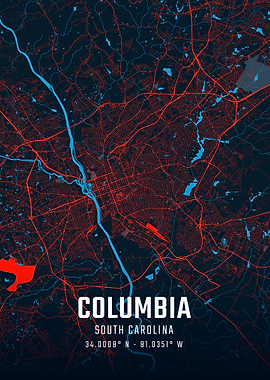 Columbia South Carolina City Map