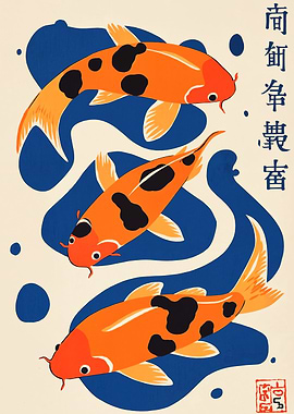 Three Koi Fish Japanese