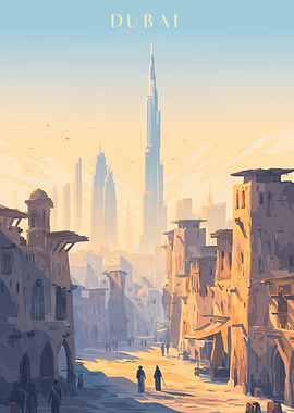 Dubai Cityscape Illustration