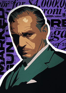 Boss mafia Portrait with Newspaper Background