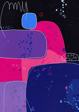 Abstract Shapes in Pink, Purple, and Blue