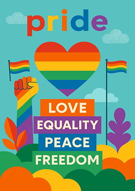 Pride Love Equality Peace Freedom