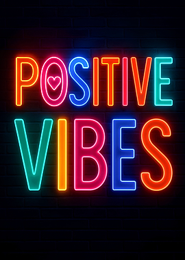Positive Vibes Neon Sign