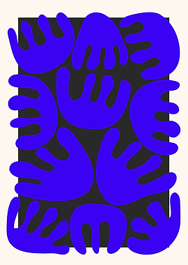 Abstract Blue Shapes on Dark Background