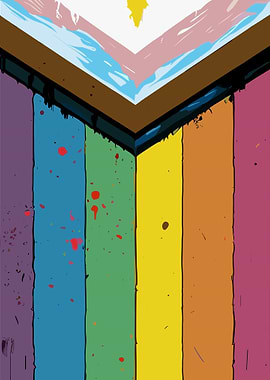 Progress Pride Flag Abstract Art