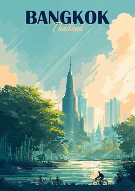 Bangkok Thailand Cityscape Illustration