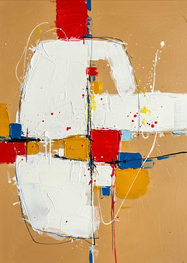 Abstract Painting with Geometric Shapes