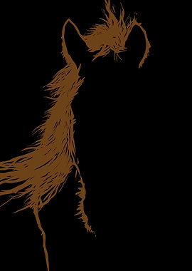 Horse Silhouette in Brown on Black