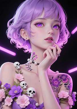 Viola – Playful Seduction With Violet Eyes and Pastel Hair