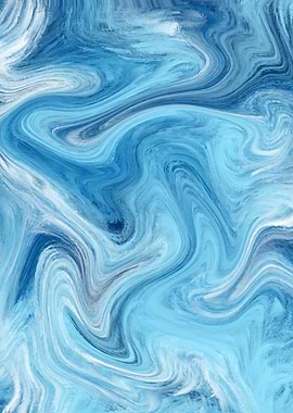 Blue Drift – Abstract Swirl Art in Blue