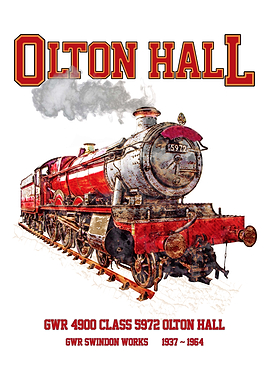 Olton Hall Steam Locomotive. English GWR 4900 Class 5972 train.