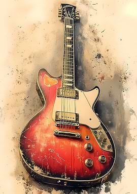 Vintage Electric Guitar Art