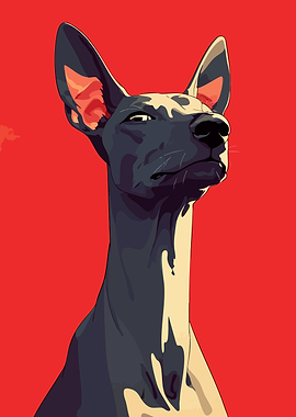 Xoloitzcuintli Dog Portrait Cool Pop Art Illustration