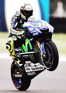 Motorcycle Wheelie with Rider