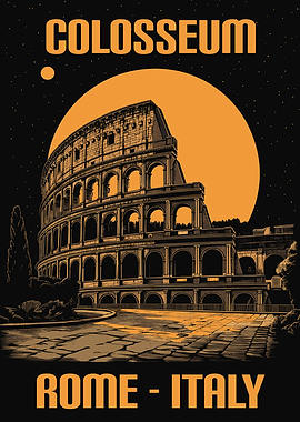 Colosseum Rome Italy Vintage Poster
