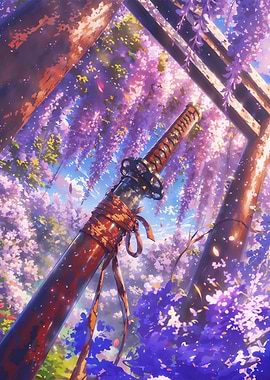 Katana in Wisteria Garden