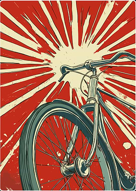 Vintage Bicycle Pop Art Illustration