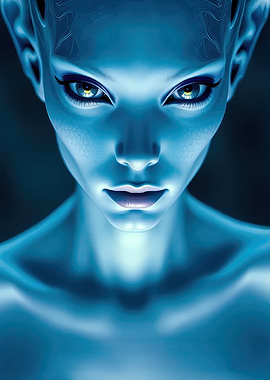 Blue Alien Portrait