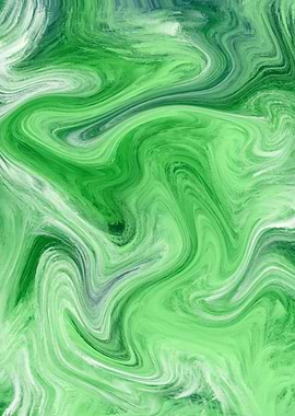 Emerald Flow – Abstract Swirl Art in Green