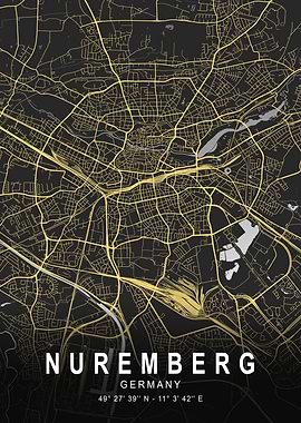 Nuremberg Silver Map Art