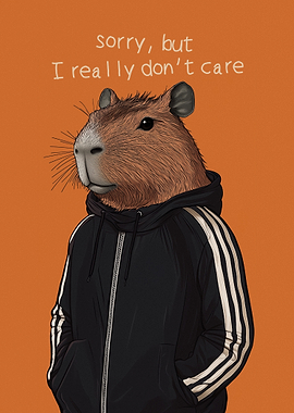 Capybara in Hoodie - I Don't Care
