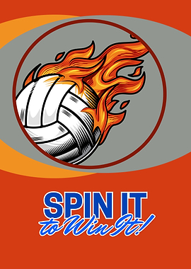 Flaming Volleyball Spin It to Win It