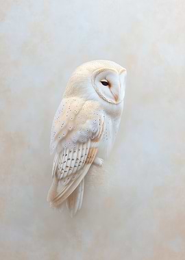 Elegant Barn Owl in Soft Light – Serene Wildlife Artwork