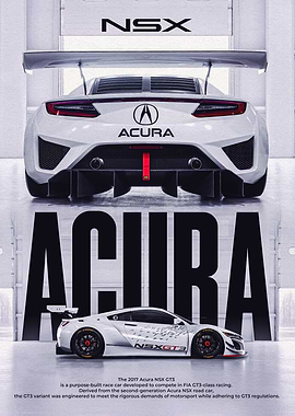Acura NSX GT3 Car Poster