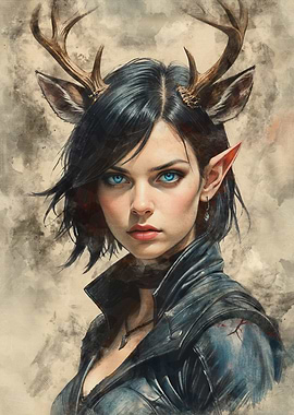 Deer-eared Elf Girl Portrait