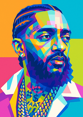 Nipsey Hussle Pop Art Portrait