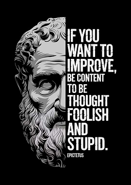 Epictetus Quote with Bust Illustration