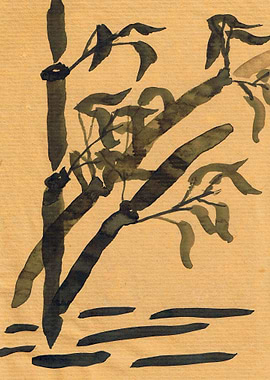 Ink Wash Painting of Bamboo