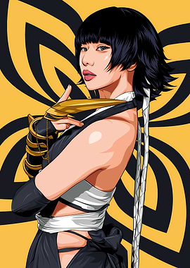 sexu Anime Girl with Black Hair