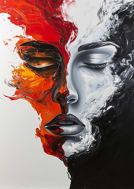 Abstract Woman Portrait Painting