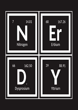 NERDY Periodic Table Elements Design