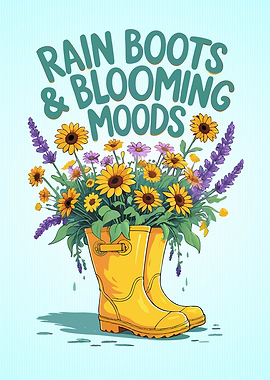 Rain Boots and Blooming Moods - Spring Flower Garden