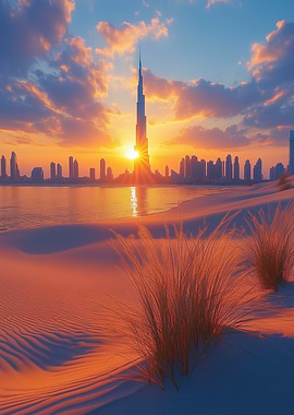 Dubai Skyline at Sunset