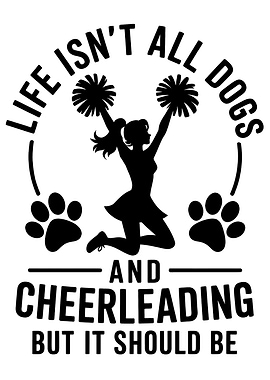 Dogs and Cheerleading Silhouette Art