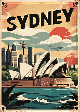 Sydney Vintage Travel Poster