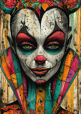 Colorful Clown Portrait