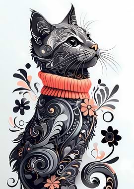 Ornate Cat with Sweater