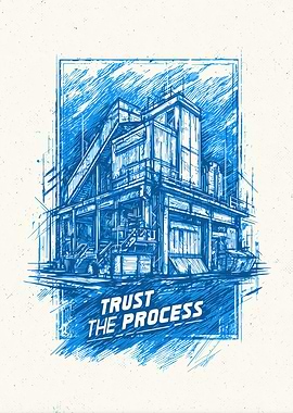 Trust the Process Blueprint Illustration