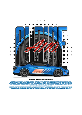 Alpine A110 Cup Racecar Illustration