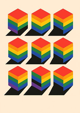 Rainbow Cubes Pattern